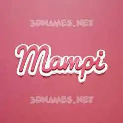 mampi in Red Scribble style - 3D name wallpaper