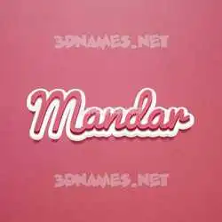 mandar in Red Scribble style - 3D name wallpaper