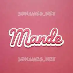 mande in Red Scribble style - 3D name wallpaper