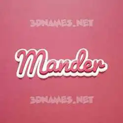 mander in Red Scribble style - 3D name wallpaper