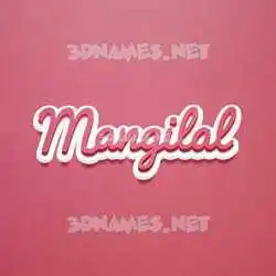 mangilal in Red Scribble style - 3D name wallpaper