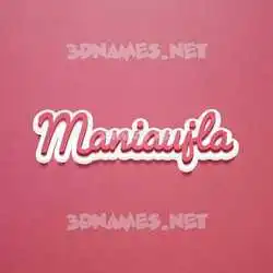 maniaujla in Red Scribble style - 3D name wallpaper