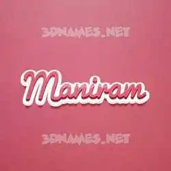 maniram in Red Scribble style - 3D name wallpaper