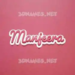 manjeera in Red Scribble style - 3D name wallpaper
