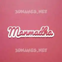 manmadha in Red Scribble style - 3D name wallpaper