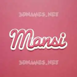 mansi in Red Scribble style - 3D name wallpaper