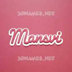mansvi in Red Scribble style - 3D name wallpaper