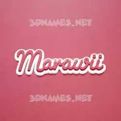marawii in Red Scribble style - 3D name wallpaper