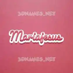 mariajesus in Red Scribble style - 3D name wallpaper