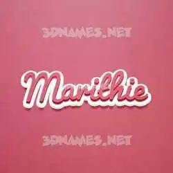 marithie in Red Scribble style - 3D name wallpaper