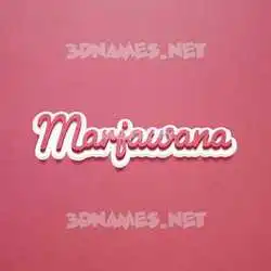 marjawana in Red Scribble style - 3D name wallpaper