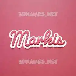 markis in Red Scribble style - 3D name wallpaper