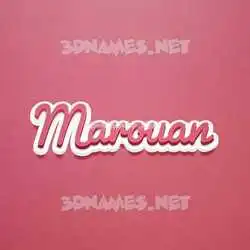 marouan in Red Scribble style - 3D name wallpaper