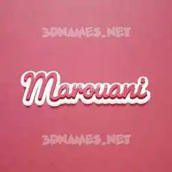 marouani in Red Scribble style - 3D name wallpaper