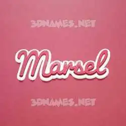 marsel in Red Scribble style - 3D name wallpaper