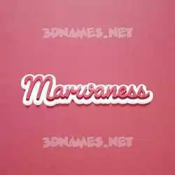 marwaness in Red Scribble style - 3D name wallpaper