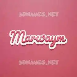 marwaym in Red Scribble style - 3D name wallpaper