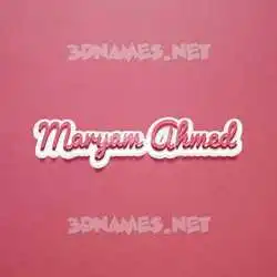 maryam ahmed in Red Scribble style - 3D name wallpaper