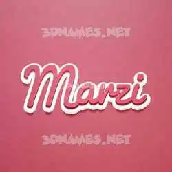 marzi in Red Scribble style - 3D name wallpaper