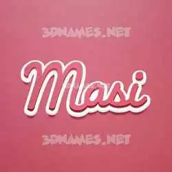 masi in Red Scribble style - 3D name wallpaper