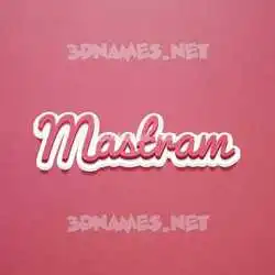 mastram in Red Scribble style - 3D name wallpaper
