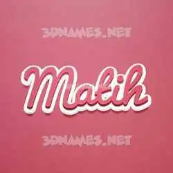 matih in Red Scribble style - 3D name wallpaper