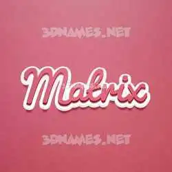 matrix in Red Scribble style - 3D name wallpaper