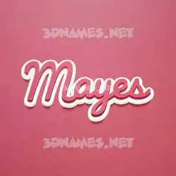 mayes in Red Scribble style - 3D name wallpaper