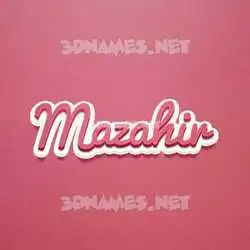 mazahir in Red Scribble style - 3D name wallpaper