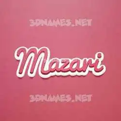 mazari in Red Scribble style - 3D name wallpaper