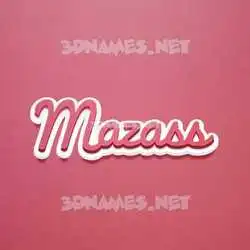 mazass in Red Scribble style - 3D name wallpaper