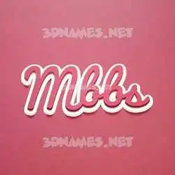 mbbs in Red Scribble style - 3D name wallpaper