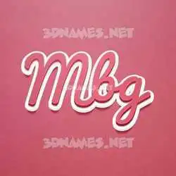 mbg in Red Scribble style - 3D name wallpaper