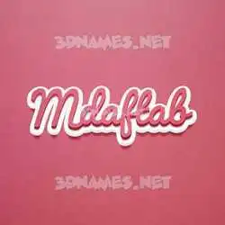 mdaftab in Red Scribble style - 3D name wallpaper