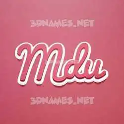mdu in Red Scribble style - 3D name wallpaper