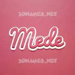 mede in Red Scribble style - 3D name wallpaper