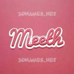 meeth in Red Scribble style - 3D name wallpaper