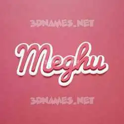 meghu in Red Scribble style - 3D name wallpaper