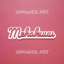 mehakuuu in Red Scribble style - 3D name wallpaper
