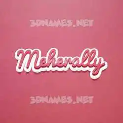 meherally in Red Scribble style - 3D name wallpaper