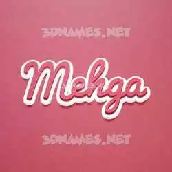 mehga in Red Scribble style - 3D name wallpaper