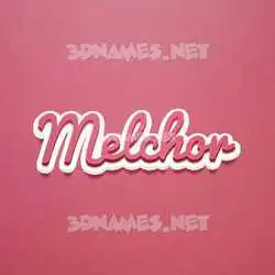 melchor in Red Scribble style - 3D name wallpaper