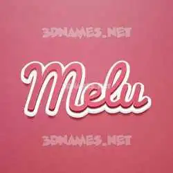 melu in Red Scribble style - 3D name wallpaper