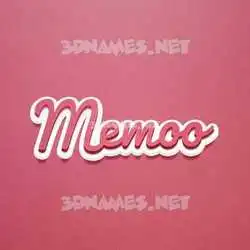memoo in Red Scribble style - 3D name wallpaper