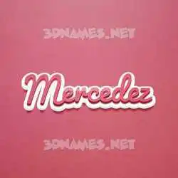 mercedez in Red Scribble style - 3D name wallpaper