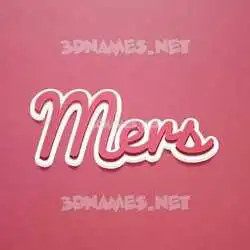 mers in Red Scribble style - 3D name wallpaper