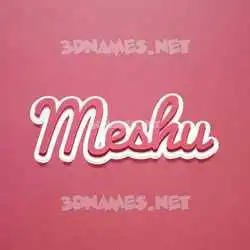 meshu in Red Scribble style - 3D name wallpaper