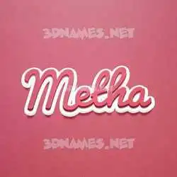 metha in Red Scribble style - 3D name wallpaper