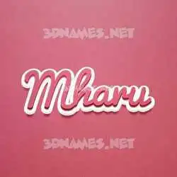 mharu in Red Scribble style - 3D name wallpaper