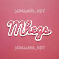 mhegs in Red Scribble style - 3D name wallpaper
